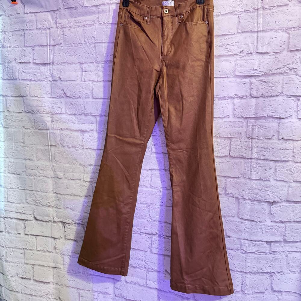 SOFIA MELISA FLARE LT BROWN VEGAN LEATHER SZ 6
